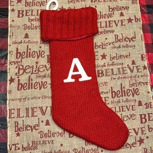 Red Christmas Stocking Letter A
